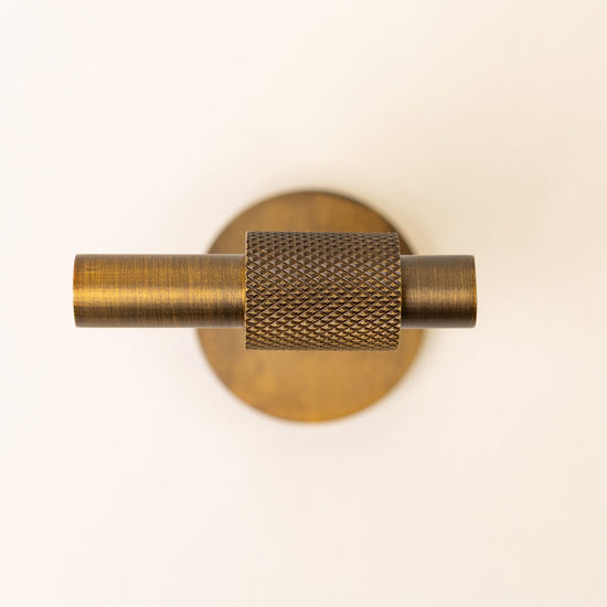 Antique Brass Finish Knurled Bathroom Accessory Range - Brass bee