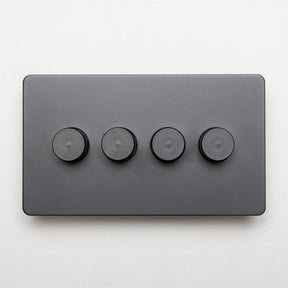 Matte Black Switches and Sockets - Straight Knurled Design - Brass bee