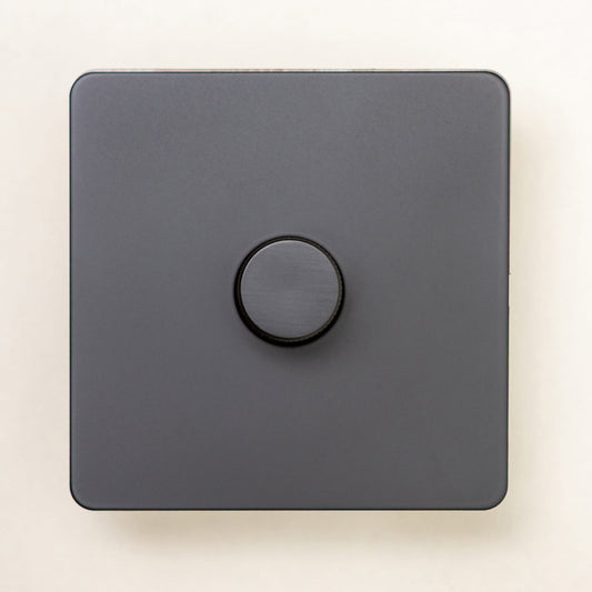 Foundry 1 Gang 2 Way Knurled Dimmer Switch – Black