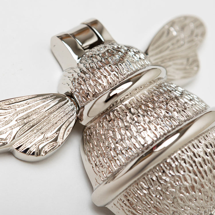 Brass Bumble Bee Door Knocker - Nickel Finish - Brass bee