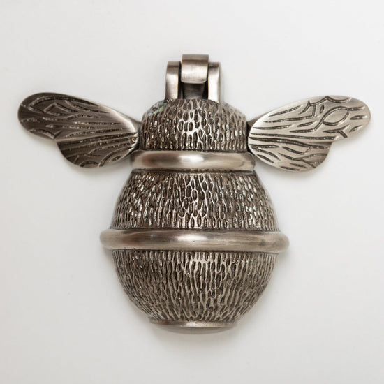 Brass Bumble Bee Door Knocker - Pewter Finish - Brass bee