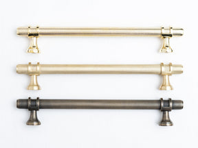 Solid Brass Knurled Kitchen Pull Handles & Knobs - Brass bee