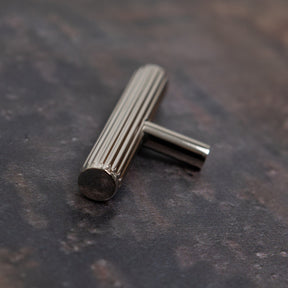 Solid Brass Straight Knurled Kitchen Pull Handles & Knobs - Polished Nickel Finish - Brass bee