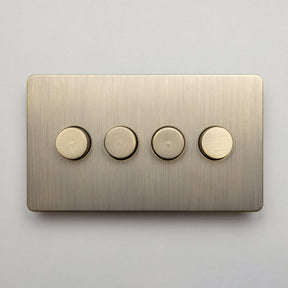 Antique Brass Switches and Sockets - Straight Knurled Design - Brass bee
