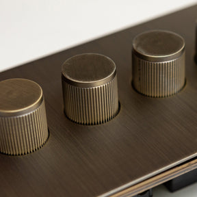 Antique Brass Switches and Sockets - Straight Knurled Design - Brass bee