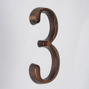 Premium Floating Plain House Numbers in Oiled Bronze Finish 0-9 - Brass bee