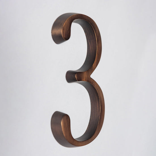 Premium Floating Plain House Numbers in Oiled Bronze Finish 0-9 - Brass bee