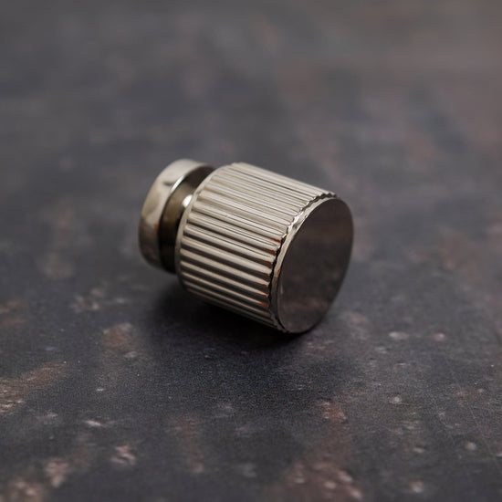 Solid Brass Straight Knurled Kitchen Pull Handles & Knobs - Polished Nickel Finish - Brass bee