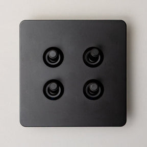 Foundry Series Knurled Toggle Switch and Sockets – Matte Black - Brass bee