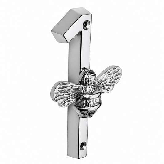 Brass bee Premium House Numbers with Bee in Nickel Finish 0-9 - 4 Inch
