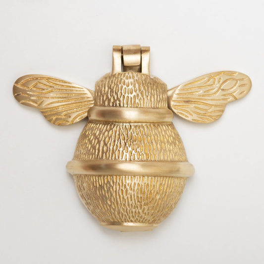 Brass Bumble Bee Door Knocker - Satin Brass Finish - Brass bee