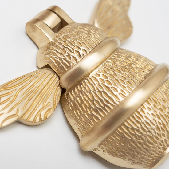 Brass Bumble Bee Door Knocker - Satin Brass Finish - Brass bee