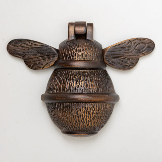 Brass Bumble Bee Door Knocker - Oiled Bronze Finish - Brass bee