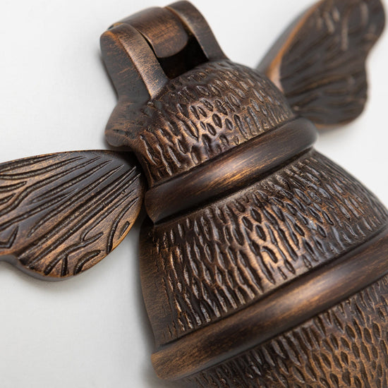 Brass Bumble Bee Door Knocker - Oiled Bronze Finish - Brass bee