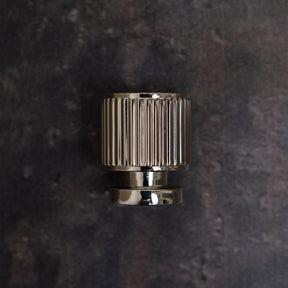 Solid Brass Straight Knurled Kitchen Pull Handles & Knobs - Polished Nickel Finish - Brass bee