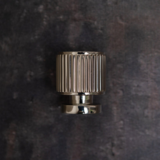 Solid Brass Straight Knurled Kitchen Pull Handles & Knobs - Polished Nickel Finish - Brass bee