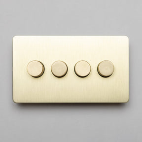 Satin Brass Switches and Sockets - Straight Knurled Design - Brass bee
