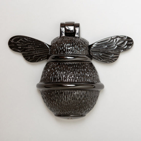 Brass Bumble Bee Door Knocker - Black Nickel Finish - Brass bee