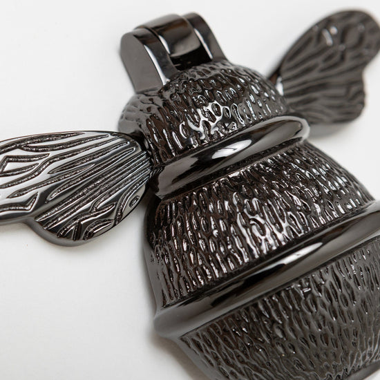 Brass Bumble Bee Door Knocker - Black Nickel Finish - Brass bee