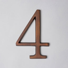 Premium Floating Plain House Numbers in Oiled Bronze Finish 0-9 - Brass bee