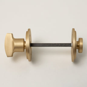 Satin Brass Straight Knurled Lever Handles - Solid Brass - Brass bee