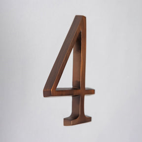 Premium Floating Plain House Numbers in Oiled Bronze Finish 0-9 - Brass bee