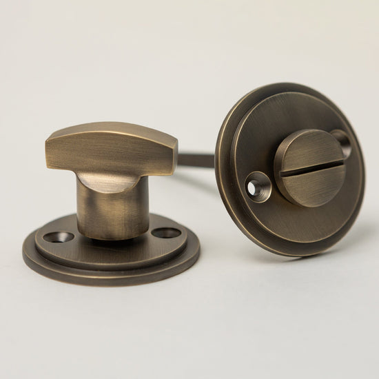 Antique Brass Straight Knurled Lever Handles - Solid Brass - Brass bee
