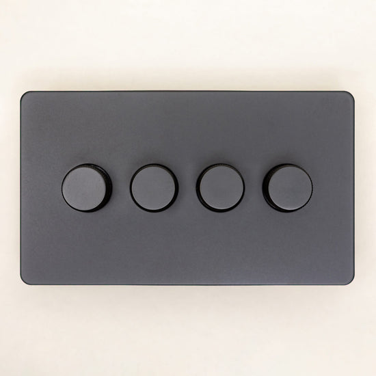 Foundry Series Knurled Toggle Switch and Sockets – Matte Black - Brass bee