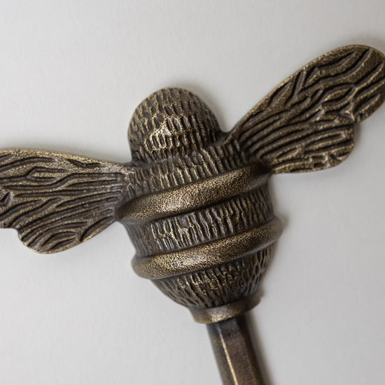 Brass bee Coat Hook - Heritage Finish - Iron - Brass bee