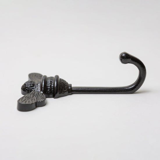 Brass bee Coat Hook - Black Finish - Iron - Brass bee
