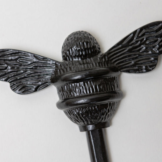 Brass bee Coat Hook - Black Finish - Iron - Brass bee