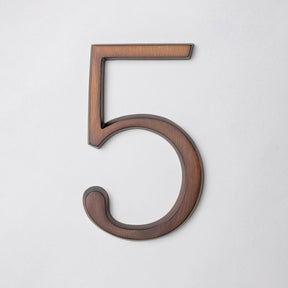 Premium Floating Plain House Numbers in Oiled Bronze Finish 0-9 - Brass bee