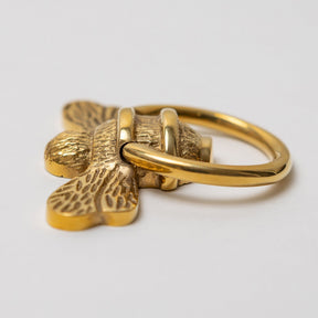 Brass Bee Ring Pull Cabinet Handle - Brass Finish - Brass bee