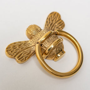 Brass Bee Ring Pull Cabinet Handle - Brass Finish - Brass bee
