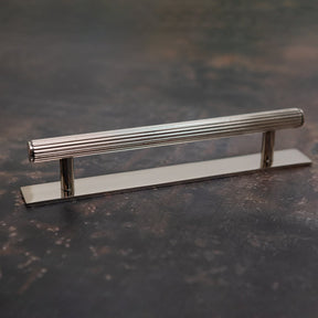 Solid Brass Straight Knurled Kitchen Pull Handles & Knobs - Polished Nickel Finish - Brass bee