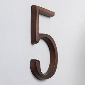 Premium Floating Plain House Numbers in Oiled Bronze Finish 0-9 - Brass bee