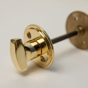 Plain Door Knobs - Rosewood & Polished Brass (Pair) | Thumbturns & Latches - Brass bee