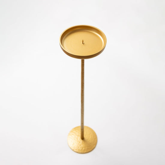 Tall Hammered Gold Candle Holder – 675mm - Brass bee