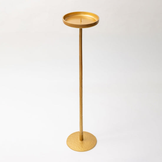 Tall Hammered Gold Candle Holder – 675mm - Brass bee