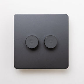 Matte Black Switches and Sockets - Straight Knurled Design - Brass bee