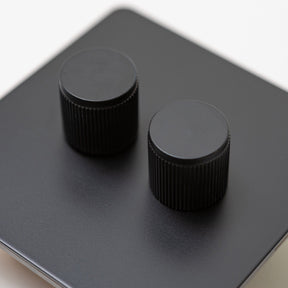 Matte Black Switches and Sockets - Straight Knurled Design - Brass bee