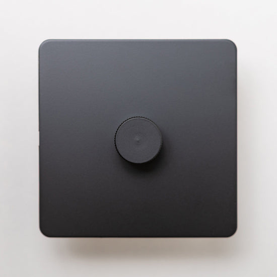 Matte Black Switches and Sockets - Straight Knurled Design - Brass bee