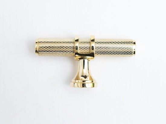 Solid Brass Knurled Kitchen Pull Handles & Knobs - Brass bee