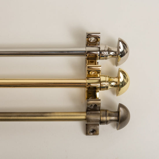 Antique Brass Stair Rods with Mushroom Finials - 725mm - Brass bee