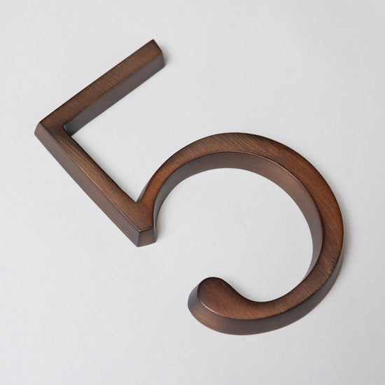 Premium Floating Plain House Numbers in Oiled Bronze Finish 0-9 - Brass bee
