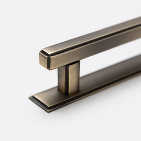 Solid Brass Art Deco Kitchen Pull Handles & Knobs with Backplates - Antique Brass Finish - Brass bee