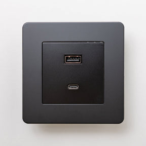 Matte Black Switches and Sockets - Straight Knurled Design - Brass bee