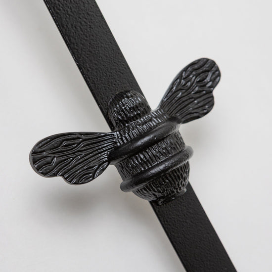 Brass bee Wreath Hanger - Black Finish - Brass bee