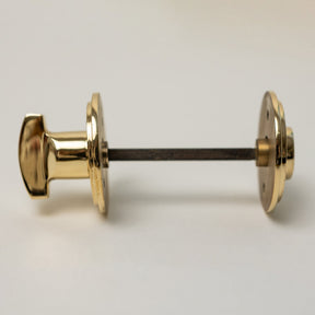 Plain Door Knobs - Rosewood & Polished Brass (Pair) | Thumbturns & Latches - Brass bee