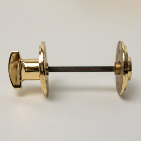 Plain Door Knobs - Rosewood & Polished Brass (Pair) | Thumbturns & Latches - Brass bee